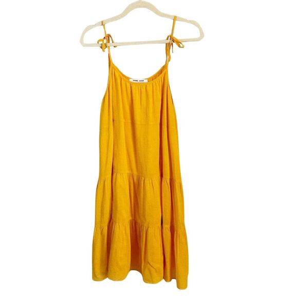 Samsoe Tiered Mini Dress Medium Yellow NEW - Picture 2 of 9
